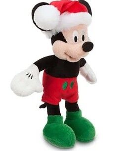 Red Disney Plush Toys Christmas Mickey Mouse Stuffed 45cm Customized