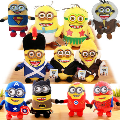 Despicable me 3 Minions with 3D eye / Avengers Plush Toys / Super Hero Super man , Batchman , Iron Man  ,spiderman