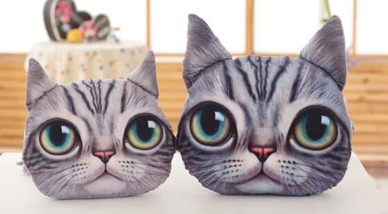 Animal Face 3D printing stuffed Plush toys for funny 45cm