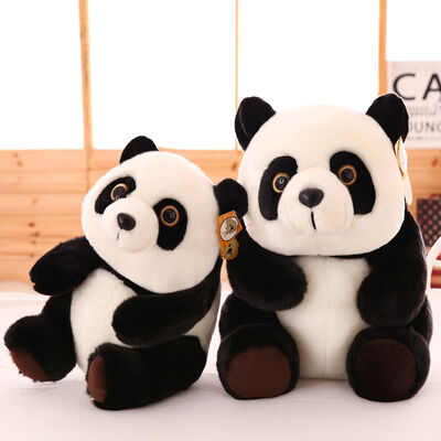 Stuffed Animal Kids Plush Toys Genuine Plush Black Panda Shaped , 20cm / 30cm / 45cm