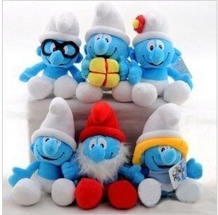 Cute Smurf Stuffed Animals Cartoon Plush Toys For Vending Crane Machine