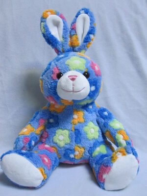 Rose / Blue Stuffed Easter Bunnies Soft Push Toys Custom Made