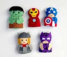 Fashion Cartoon Plush Toys The Avengers Felt Finger Puppets , For Promotion Gifts and Premium