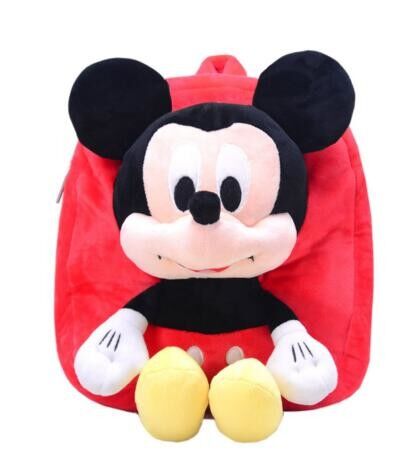 12 Inch Red Mickey Mouse Backpack For Toddler With Soft Plush Fabric Size